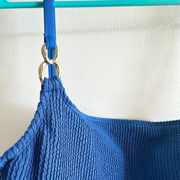 Lilly Pulitzer Womens Barton Blue Alizee Scrunch One Piece Swimsuit Sz 16 - Picture 3 of 14